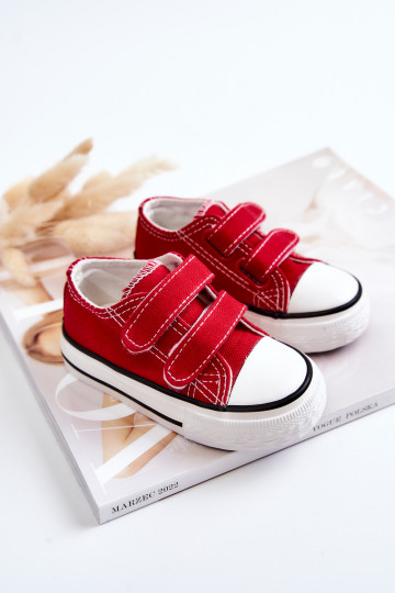 Chaussures décontractées pour enfants à fermetures adhésives rouges Bernie 2