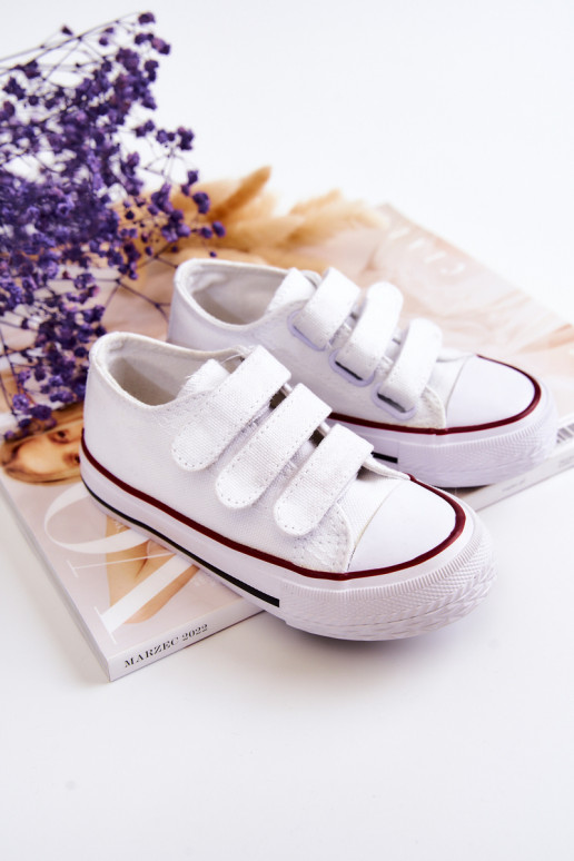 Chaussures décontractées pour enfants à fermetures adhésives blanches Bernie