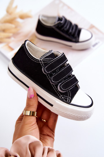 Chaussures décontractées pour enfants à fermetures adhésives noires Bernie