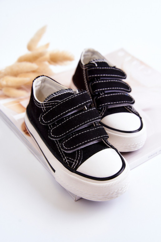 Chaussures décontractées pour enfants à fermetures adhésives noires Bernie