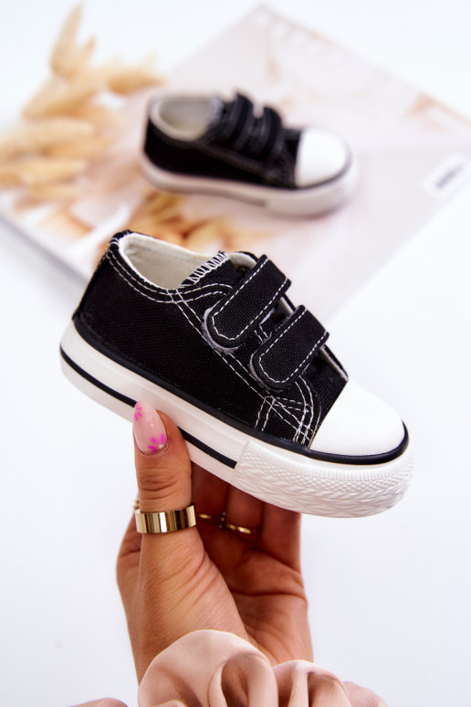 Chaussures décontractées pour enfants à fermetures adhésives noires Bernie