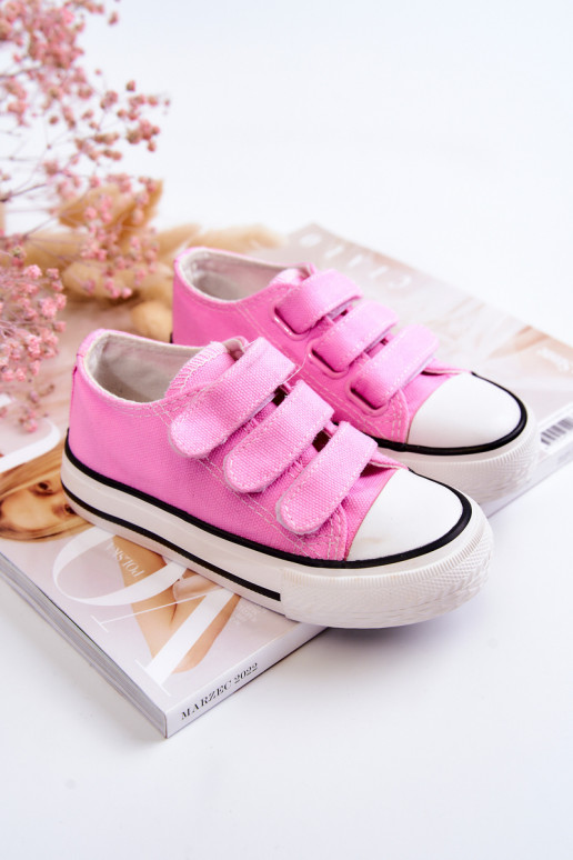 Chaussures décontractées pour enfants à fermetures adhésives roses Bernie