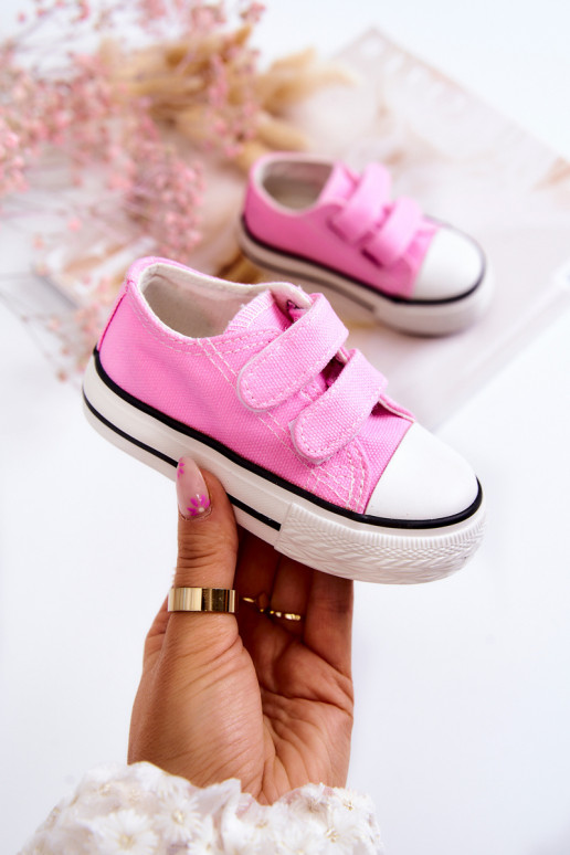 Chaussures décontractées pour enfants à fermetures adhésives roses Bernie