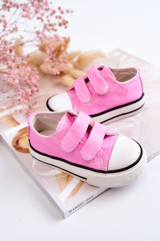 Chaussures décontractées pour enfants à fermetures adhésives roses Bernie