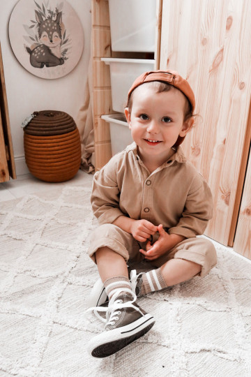 Kindervrijetijdsschoenen met zool in kaki kleur Filemon 2