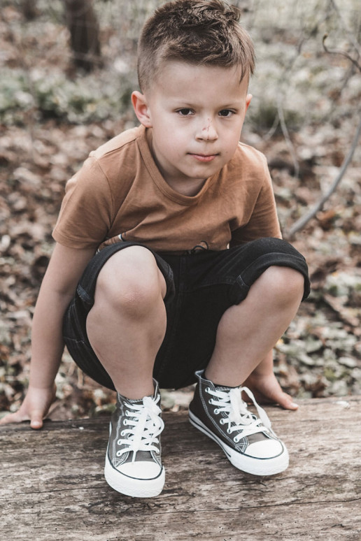 Kindervrijetijdsschoenen met zool in kaki kleur Filemon