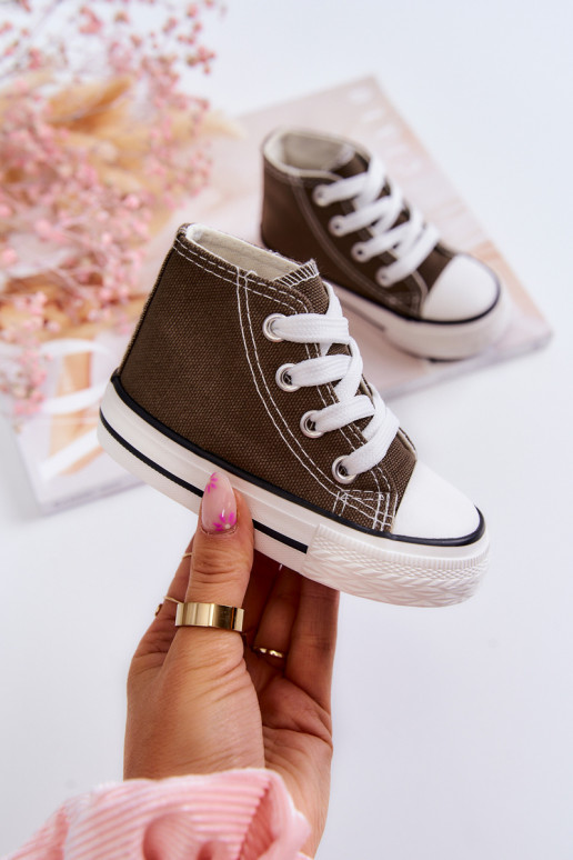 Chaussures de loisirs pour enfants à semelles de couleur kaki Filemon