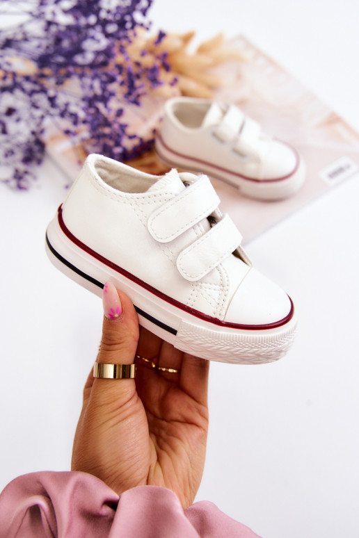 Baskets pour enfants chaussures décontractées avec attaches adhésives couleur blanche Foster