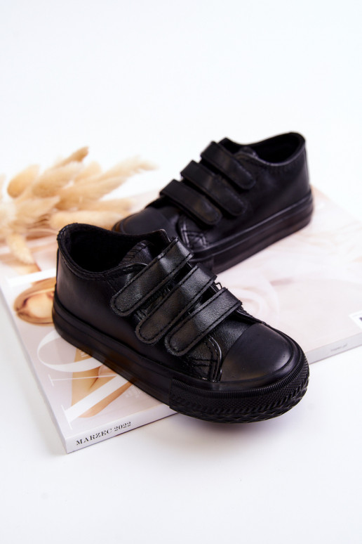 Kinder-Sneaker, Freizeitschuhe mit Klebeverschlüssen in der Farbe Schwarz von Foster Kinder-Sneaker, Freizeitschuhe mit Klebeverschlüssen in der Farbe Schwarz von Foster