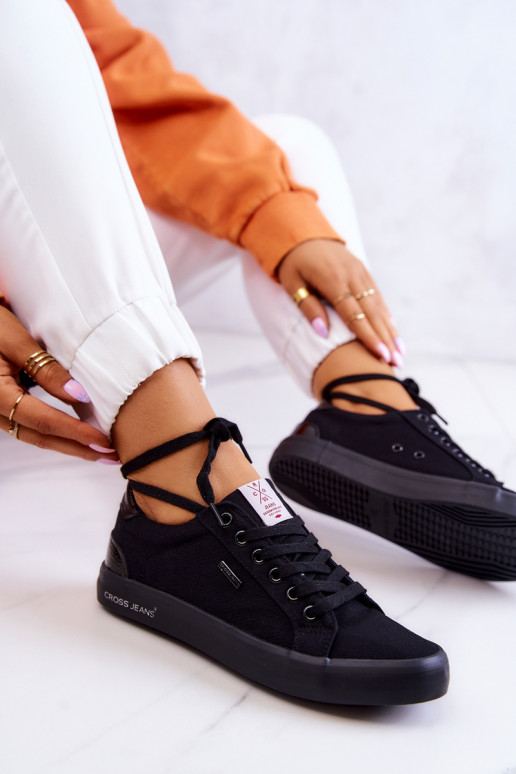 Sneakers met bandjes Cross Jeans JJ2R4039C zwarte kleur