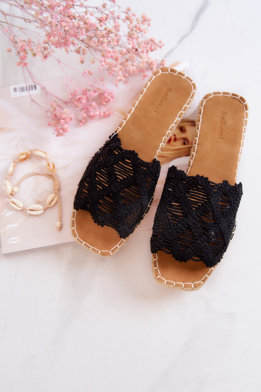 Leichte Hausschuhe in schwarzer Farbe Polly