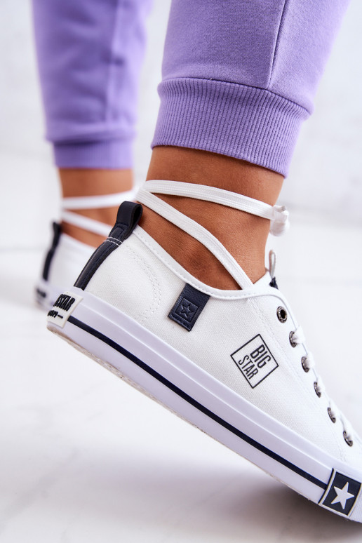 Klassiek model platte schoenen Big Star JJ274255 witte kleur Klassiek model platte schoenen Big Star JJ274255 witte kleur