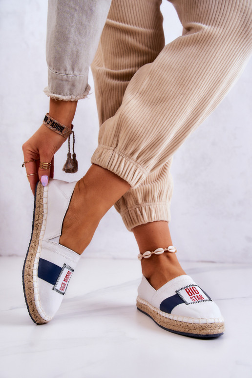 Espadrilles à enfiler élégantes Big Star JJ274964 Blanc-bleu foncé Espadrilles à enfiler élégantes Big Star JJ274964 Blanc-bleu foncé