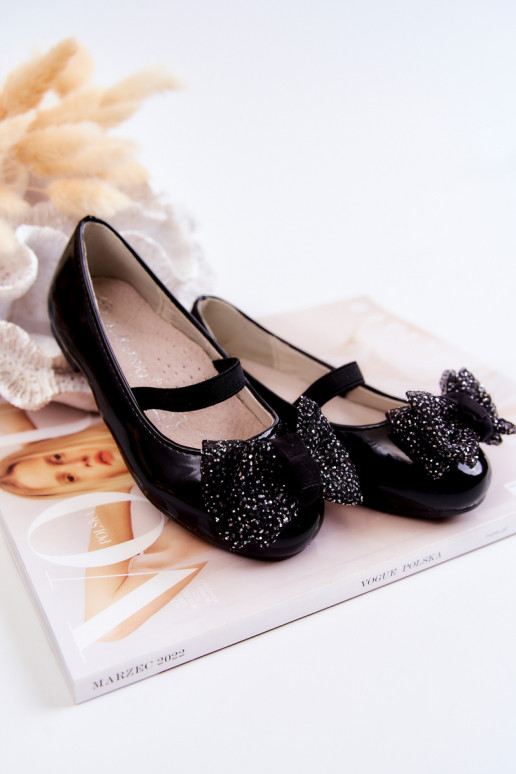 Ballerinaschoenen met linten in de kleur zwart Zolly