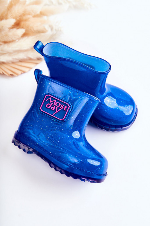 Bottes en caoutchouc pour enfants de couleur bleu foncé Rain