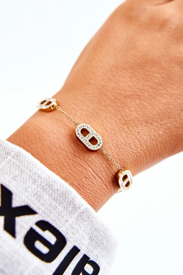 Bracelet pour femme avec yeux scintillants de couleur or 2
