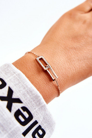 Armband met fonkelende ogen in roze goud 2