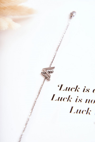 Armband mit Kette mit funkelnden Augen, silberfarben