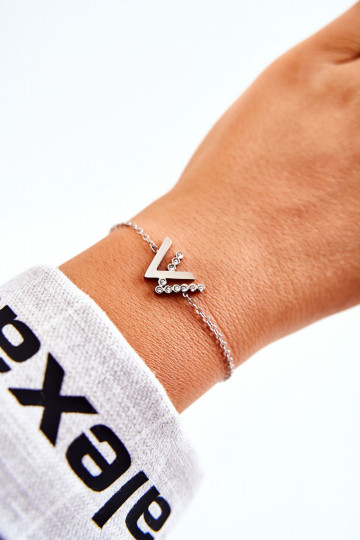 Armband mit Kette mit funkelnden Augen, silberfarben 2