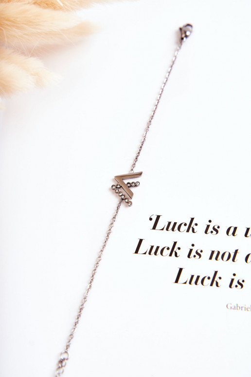 Bracelet avec une chaîne aux yeux scintillants, couleur argent