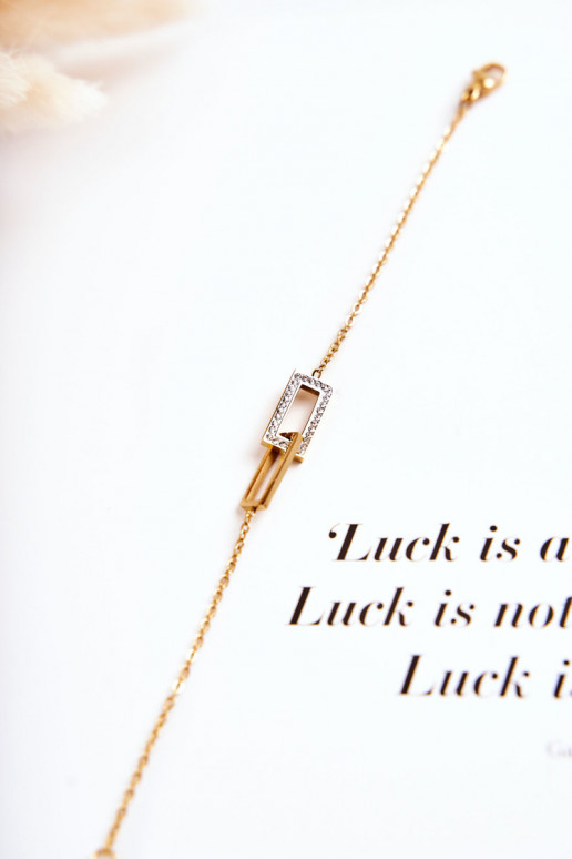 Damesarmband met fonkelende ogen in goudkleur Damesarmband met fonkelende ogen in goudkleur