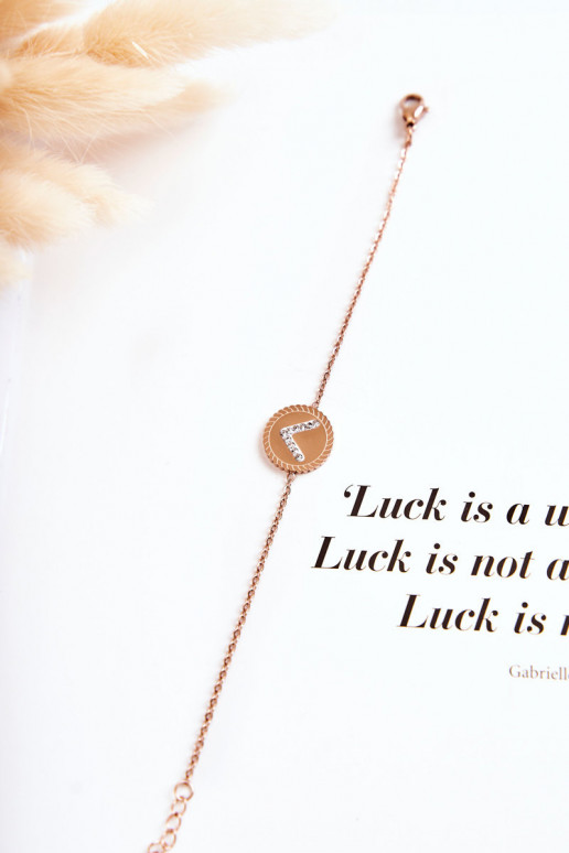 Damenarmband mit Ornamenten und Zirkonaugen aus Roségold Damenarmband mit Ornamenten und Zirkonaugen aus Roségold