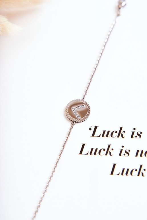 Damenarmband mit Ornamenten und Zirkonaugen, silberne Farbe Damenarmband mit Ornamenten und Zirkonaugen, silberne Farbe