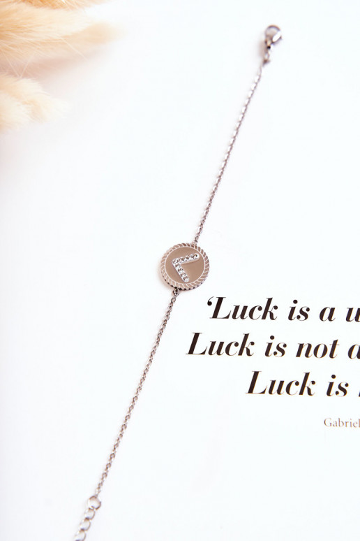 Damesarmband met ornamenten en zirkonia ogen, zilverkleur Damesarmband met ornamenten en zirkonia ogen, zilverkleur