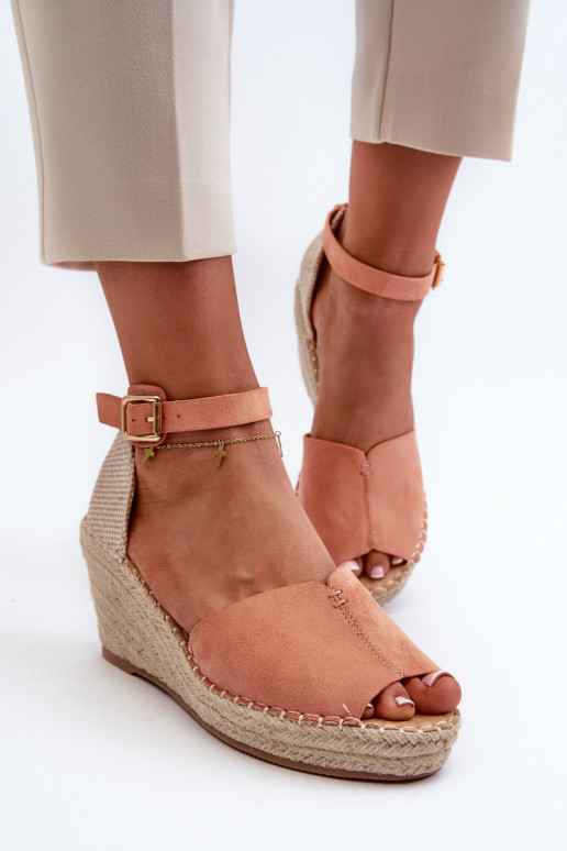 Sandales à plateforme en Dellia rose clair Sandales à plateforme en Dellia rose clair