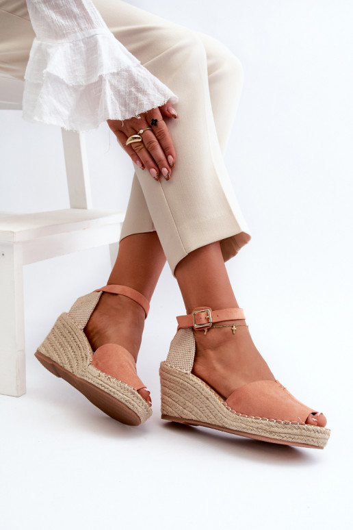 Sandales à plateforme en Dellia rose clair