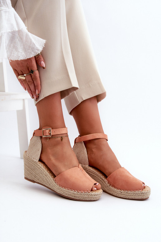 Sandales à plateforme en Dellia rose clair