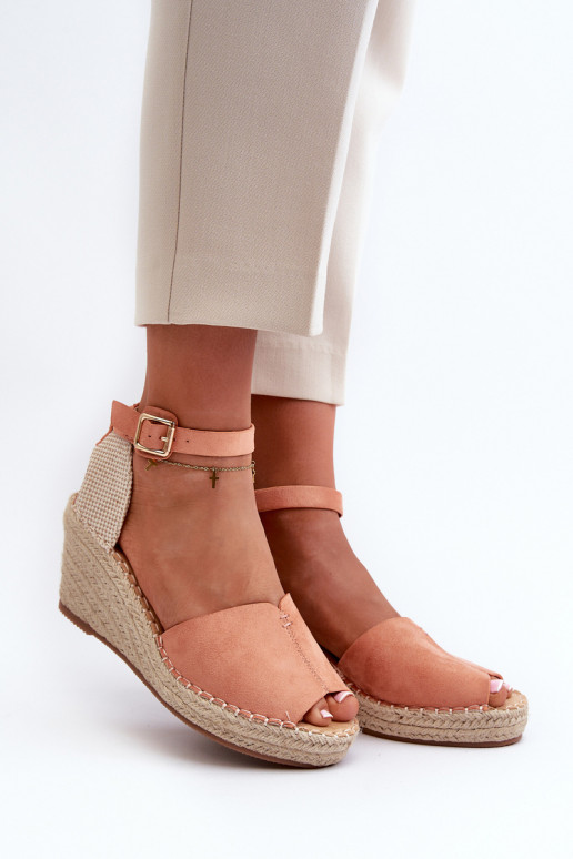 Sandales à plateforme en Dellia rose clair Sandales à plateforme en Dellia rose clair