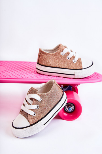Chaussures décontractées pour enfants à lanières de couleur or rose Wella 2