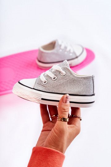 Chaussures décontractées pour enfants à lanières de couleur argent Wella