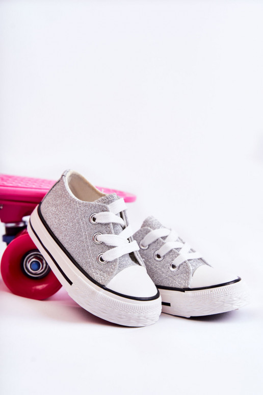Chaussures décontractées pour enfants à lanières de couleur argent Wella