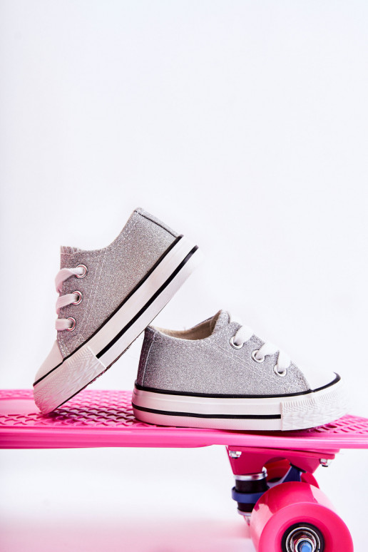 Chaussures décontractées pour enfants à lanières de couleur argent Wella