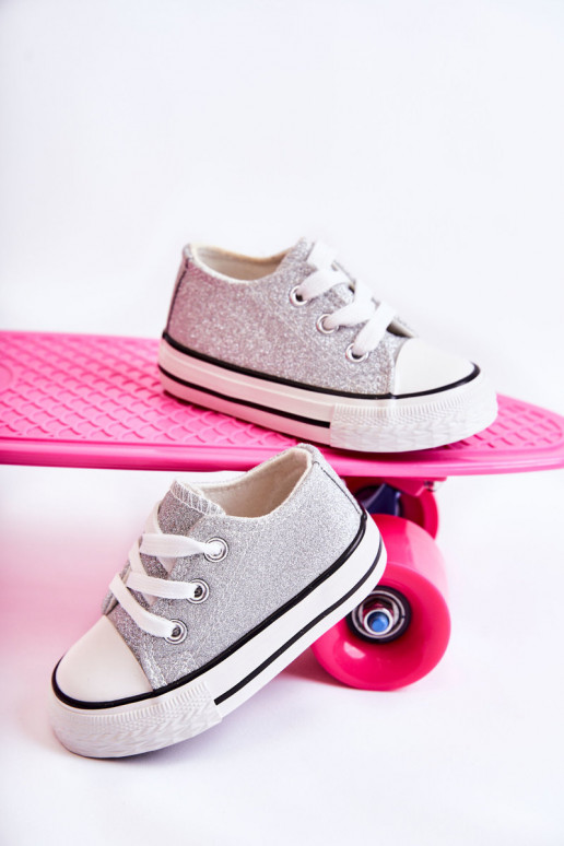 Chaussures décontractées pour enfants à lanières de couleur argent Wella Chaussures décontractées pour enfants à lanières de couleur argent Wella