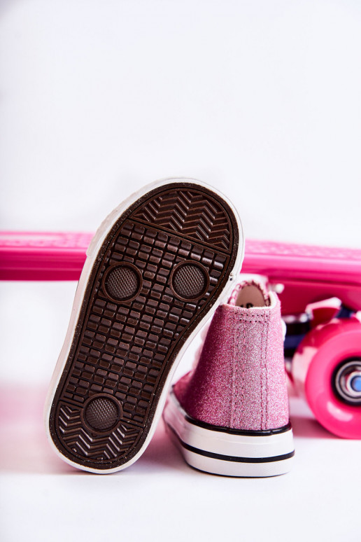 Catrina-Ledersneaker mit Absatz in rosa Farbe Catrina-Ledersneaker mit Absatz in rosa Farbe