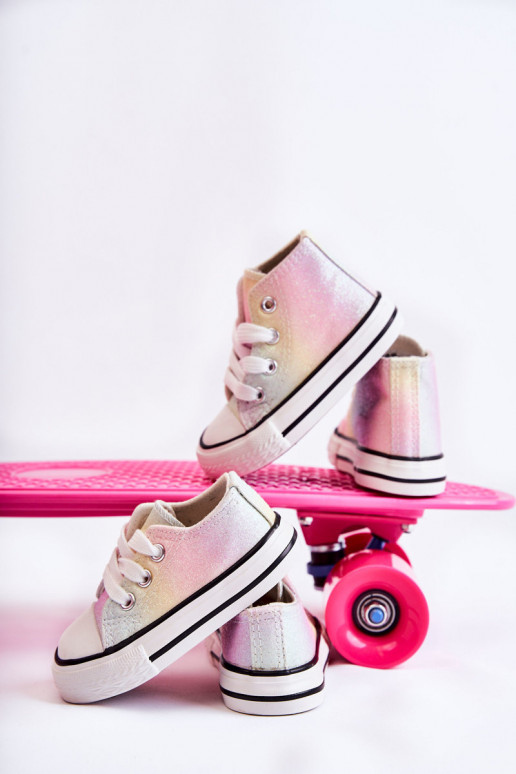 Witte sneakers met zool in diverse kleuren Blanka