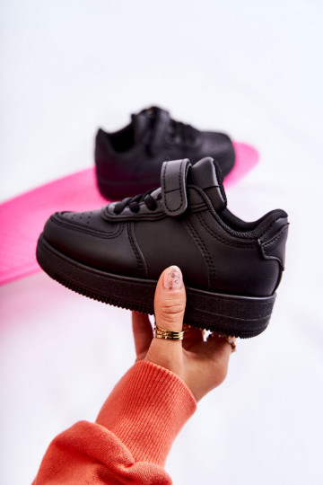 Chaussures de sport pour enfants à fermetures adhésives de couleur noire Elike 2