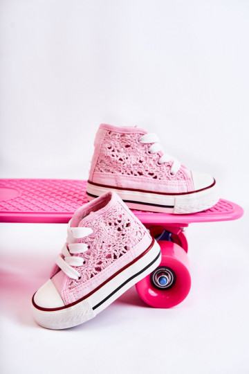 Chaussures de loisirs pour enfants à talon couleur rose Mona