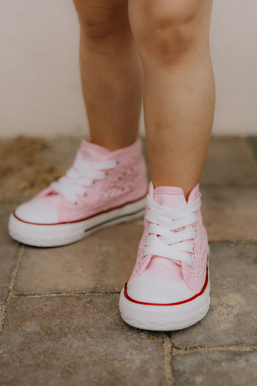 Chaussures de loisirs pour enfants à talon couleur rose Mona