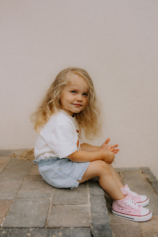 Chaussures de loisirs pour enfants à talon couleur rose Mona Chaussures de loisirs pour enfants à talon couleur rose Mona