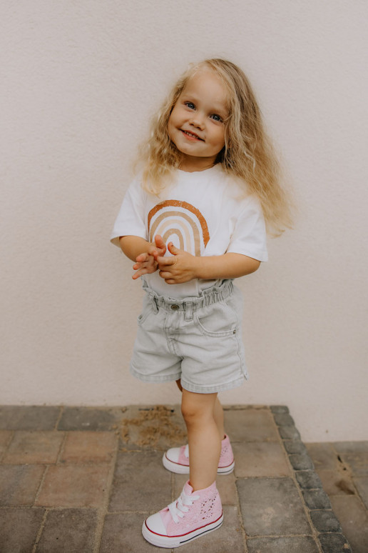 Kindervrijetijdsschoenen met een hak roze kleur Mona Kindervrijetijdsschoenen met een hak roze kleur Mona