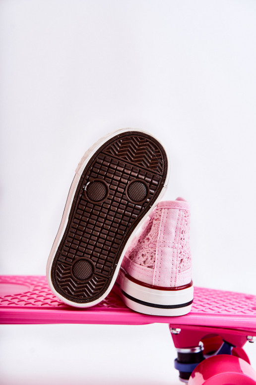 Chaussures de loisirs pour enfants à talon couleur rose Mona