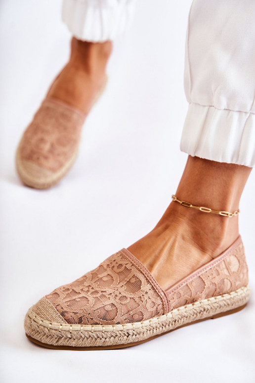 Espadrilles modèle classique avec éléments ajourés Nude Catris Espadrilles modèle classique avec éléments ajourés Nude Catris