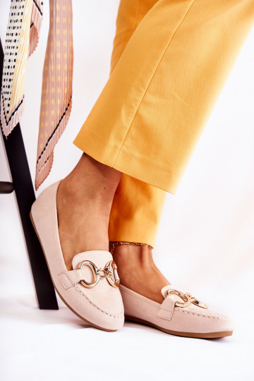 Mocassins met ornamenten beige Reality