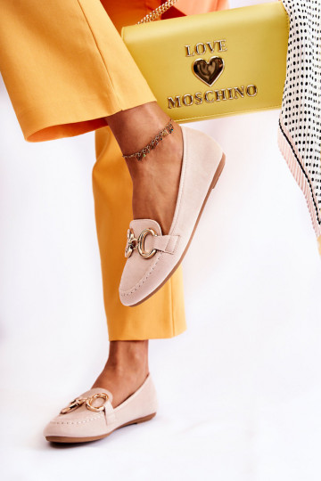 Mocassins met ornamenten beige Reality 2