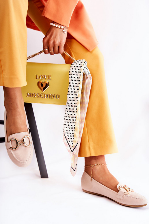 Mocassins met ornamenten beige Reality