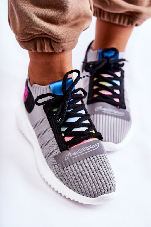 Klayra schoenen van het sneakermodel in grijze kleur